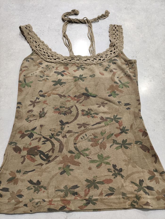 Haut débardeur sans manches kaki – taille 36 - photo numéro 2