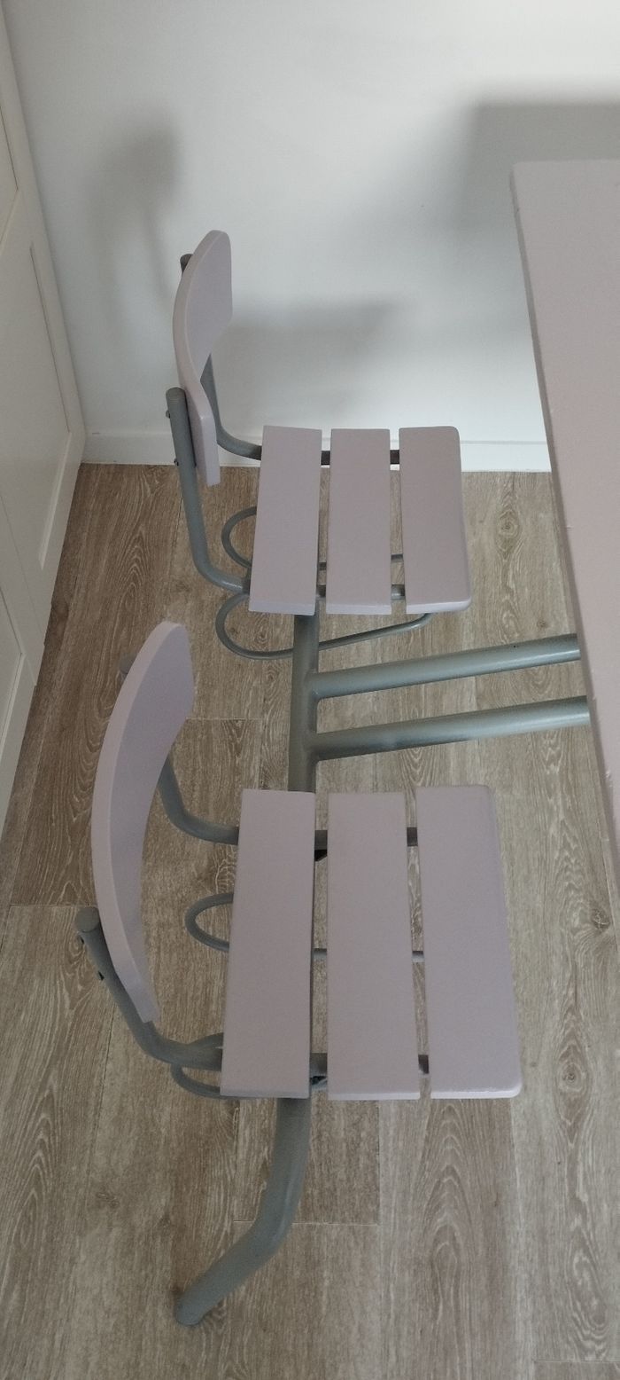 Ancien bureau d'écolier 2 places - photo numéro 3