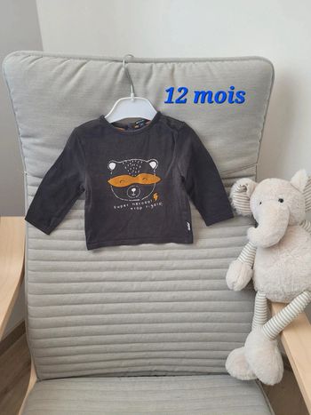 Tee shirt marron 12 mois