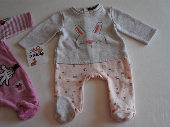 Lot n°8 de 3 Pyjamas velours/sweat fantaisies Gémo/Disney/In Extenso en 3 mois - photo numéro 4