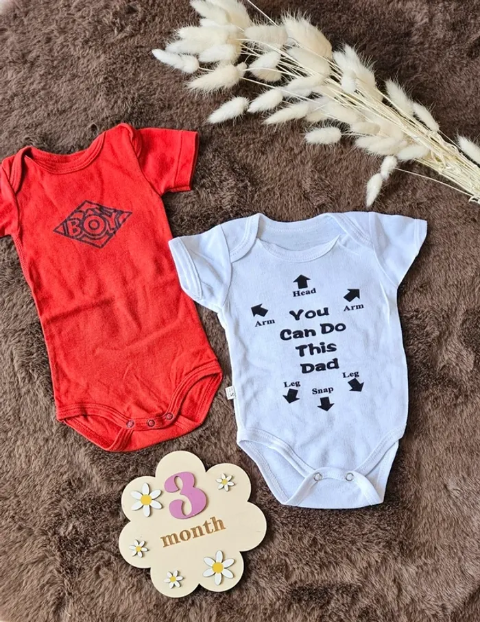 Lot de 2 bodies été manche courte garçon