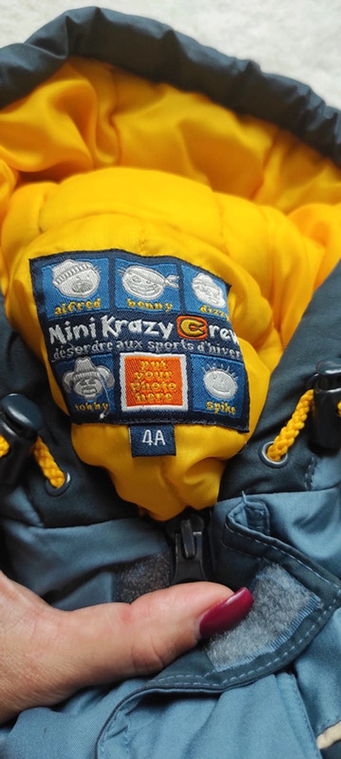 Combinaison de ski bleu avec capuche 4 ans Nini Krazy Crew - photo numéro 4