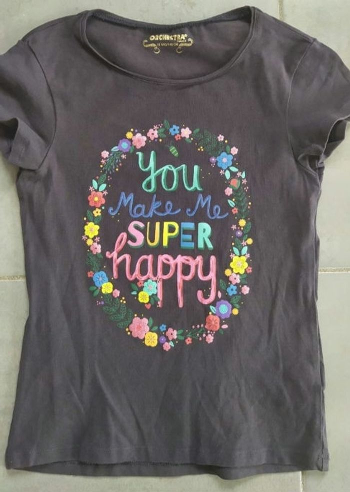 Tee-shirt You make me super happy 10 ans