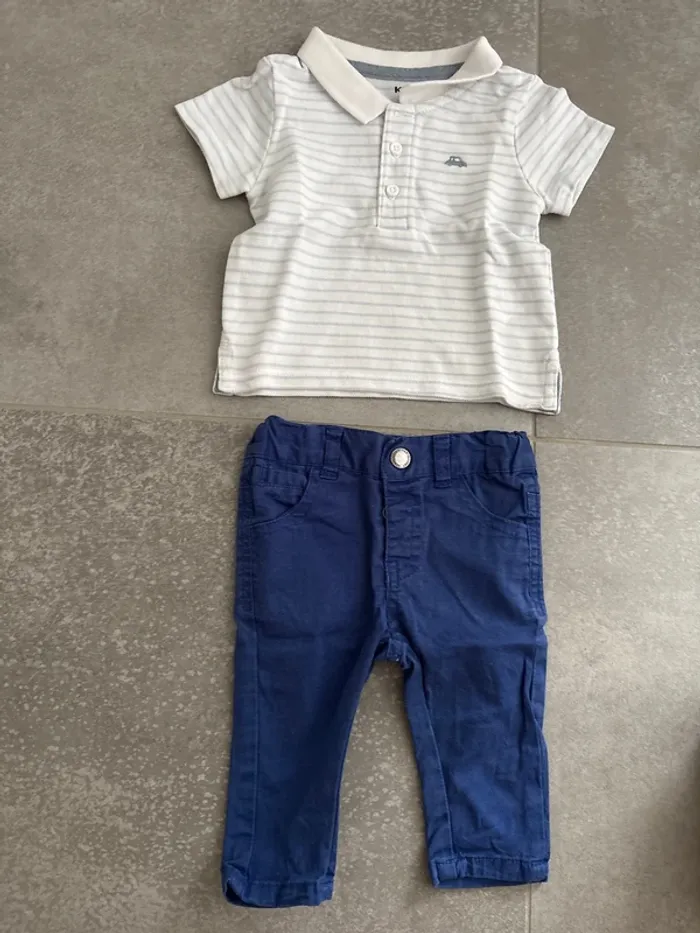 Ensemble polo et jean souple 3 mois