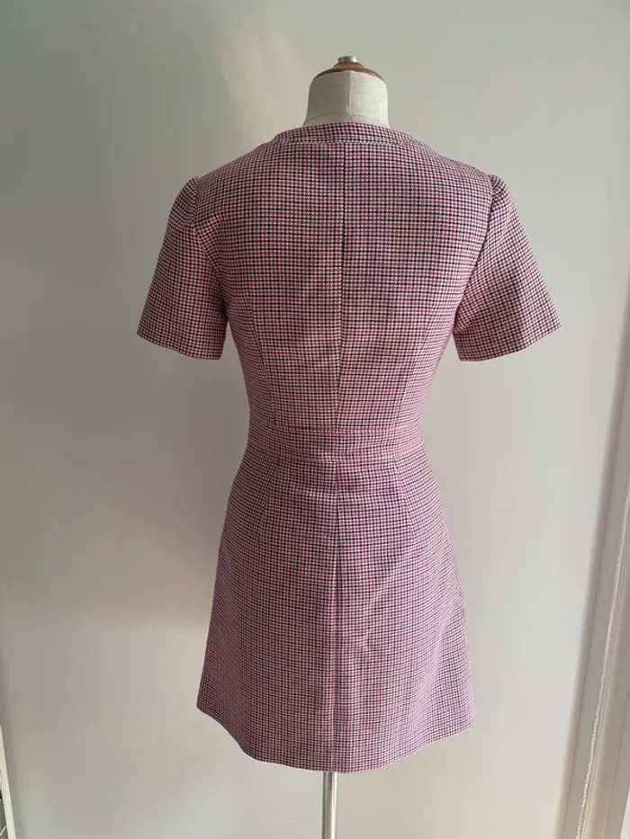 Robe Maje pied-de-poule rose 36 (convient 34) - photo numéro 5