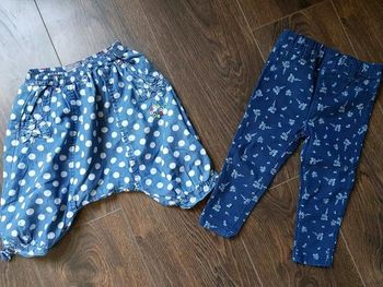 Lot de 2 bas pantalon et sarouel fille 12 mois