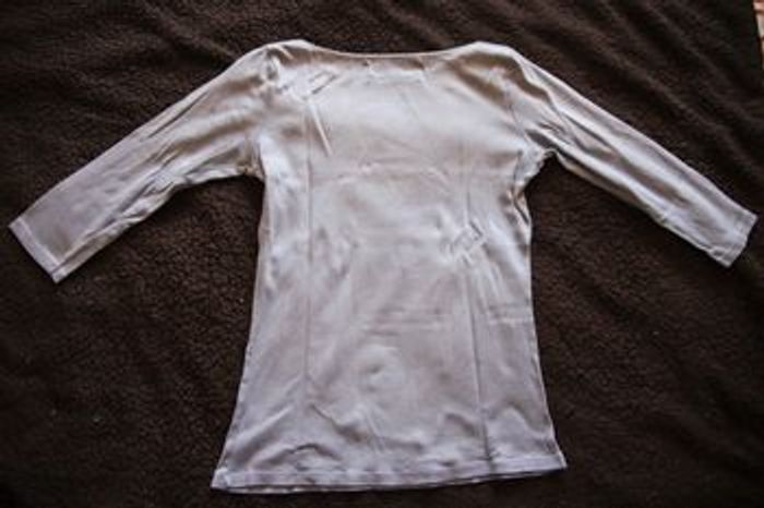 T-shirt manche 3/4 bleu pâle Basic ZARA - photo numéro 3