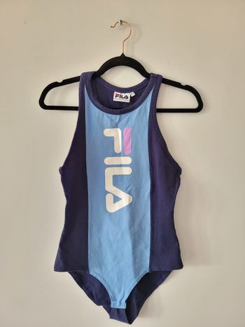 Body Fila bleu bicolore sans manches – Taille M – Style sport vintage