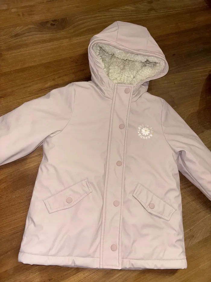 Imperméable fourré intérieur rose 5 ans