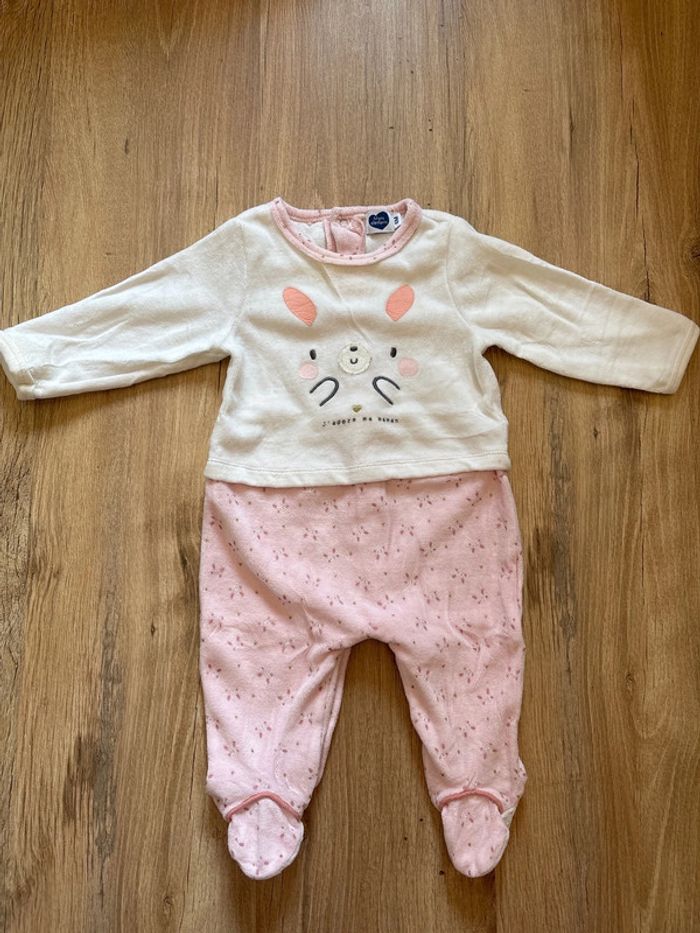 Lot 2 pyjamas velours 6 mois Mots d’enfants - photo numéro 5