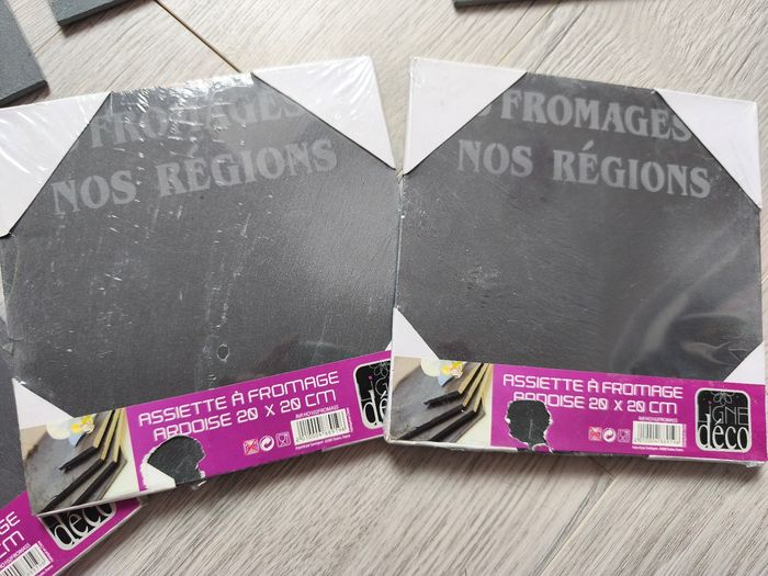 Lot de 6 assiettes carrées en ardoise. - photo numéro 5