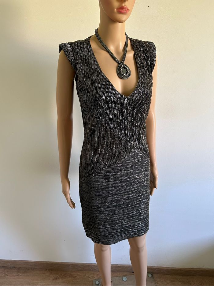 Robe argentée et dorée brillante à manches courtes Morgan taille XS jamais portée - photo numéro 2