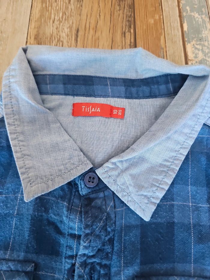Chemise longue manche garçon taille 10 ans marque tissaia - photo numéro 3