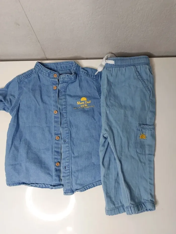 Ensemble jeans bleu clair " Kiabi" - photo numéro 2