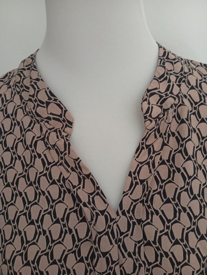 Haut fluide taille L | beige et noir - photo numéro 4