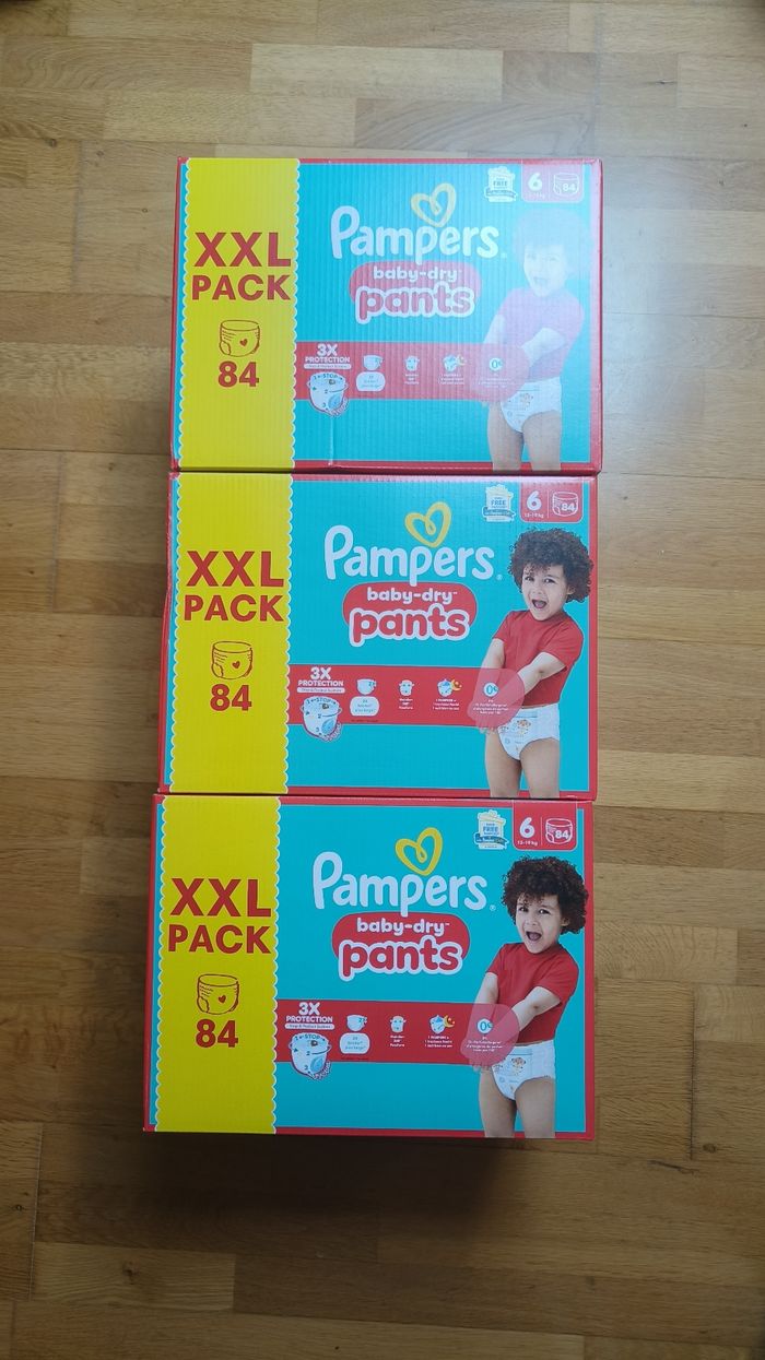 3 Xxl packs Pampers baby dry pants taille 6