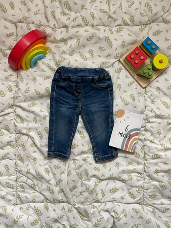 jean slim bleu taille réglable 6 mois tape à l'oeil