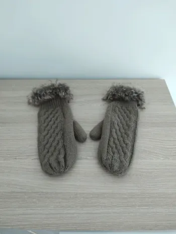 Moufles doublée polaire marron clair Camaïeu