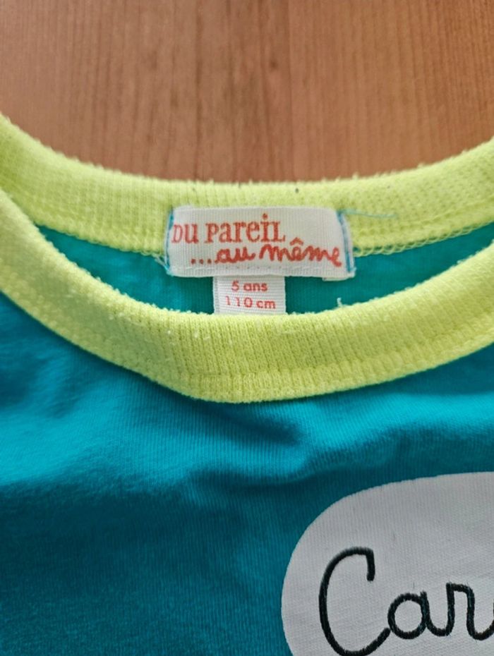 T.shirt manches courtes bleu / vert Du Pareil au même 5 ans - photo numéro 8