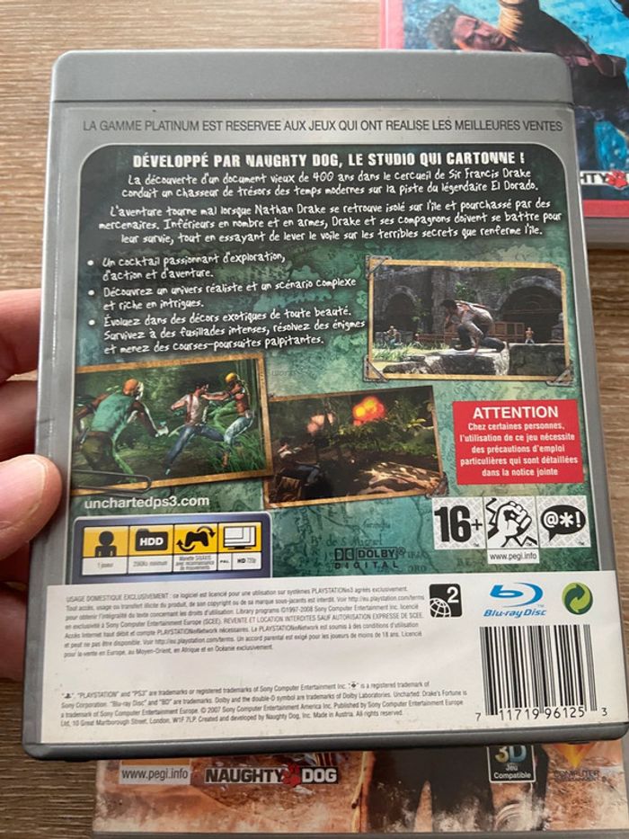 Lot de 3 jeux uncharted sur ps3 - photo numéro 4