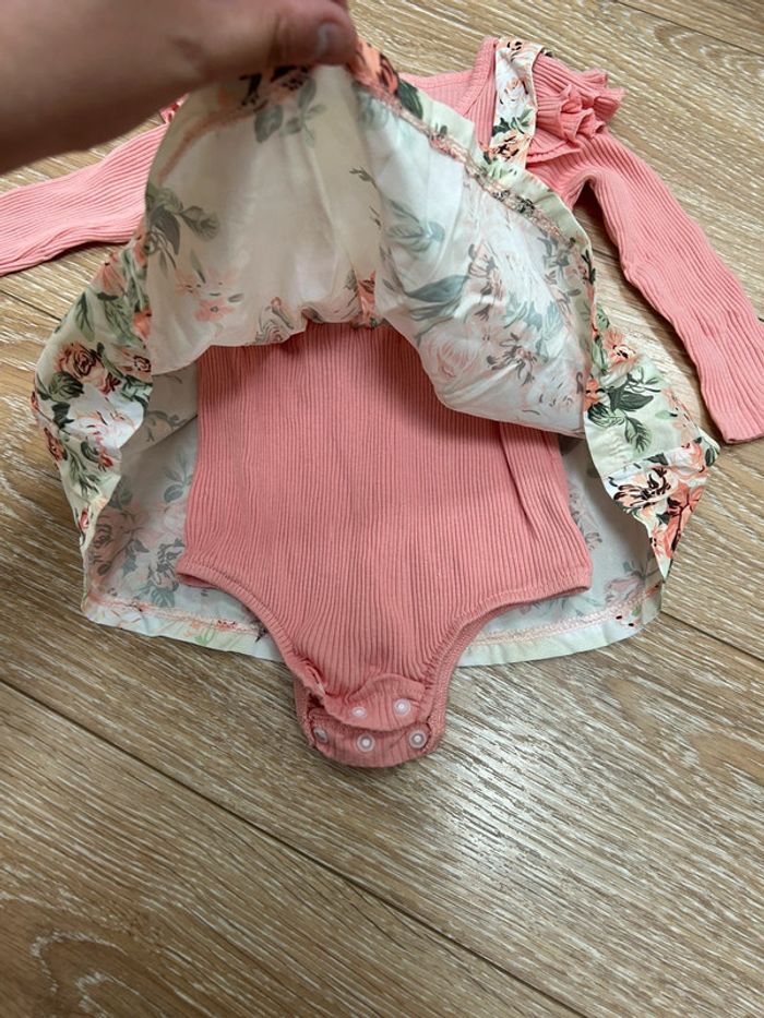 Bodie robe avec fermetures pression fille rose et beige - 12/18 mois neuf - photo numéro 4