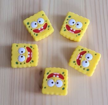 5 Perles silicone Bob l'éponge