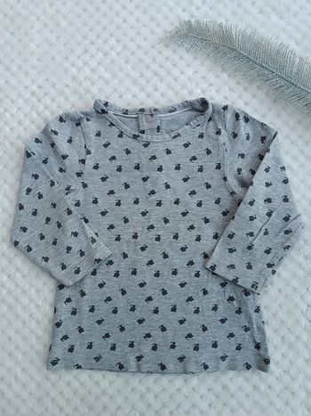 🔸T-shirt gris chats noirs Orchestra - 9 mois🔸