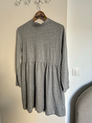Robe t-shirt coton gris manches longues Style baby doll Brave Soul Taille S