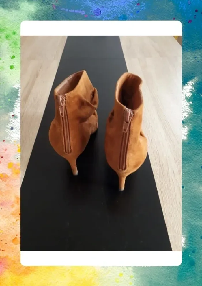 Bottines plissé couleur camel taille 39 - photo numéro 3