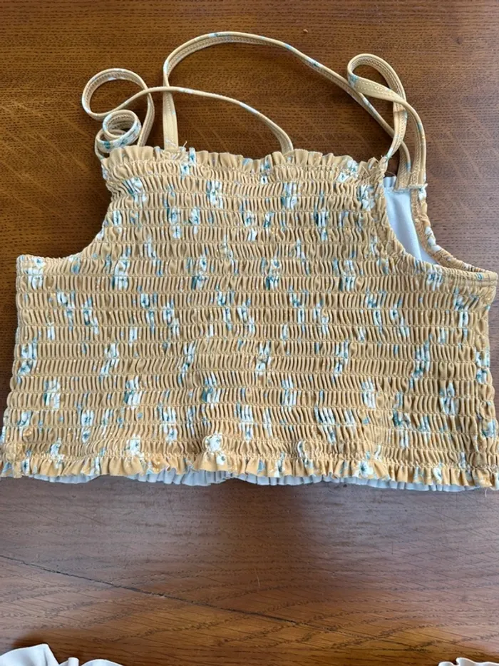 Maillot de bain fille 2 pièces 12 ans jaune fleuri - photo numéro 9