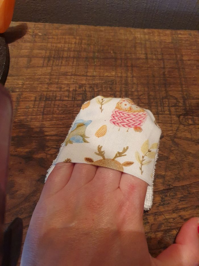 Débarbouillettes animaux en gabardine - photo numéro 3