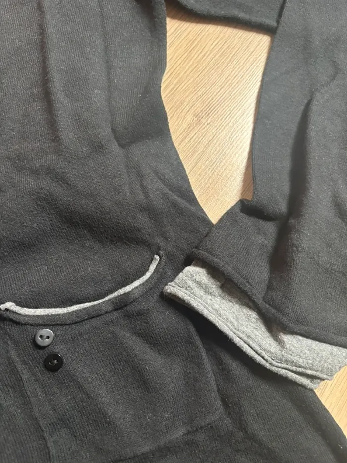 pull vintage cache cache noir taille 3 - photo numéro 4
