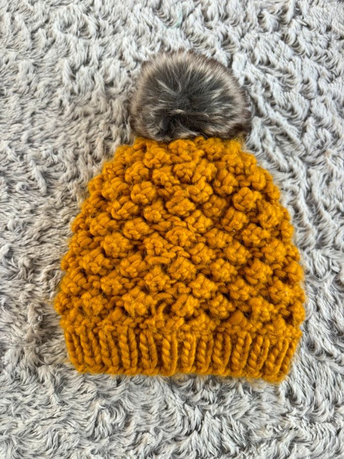 Bonnet laine moutarde - photo numéro 2