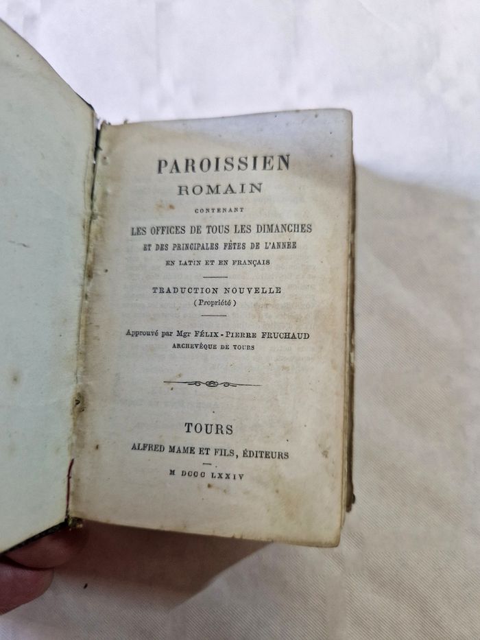Ancien missel , livre biblique , paroissien romain , 1884 - photo numéro 5