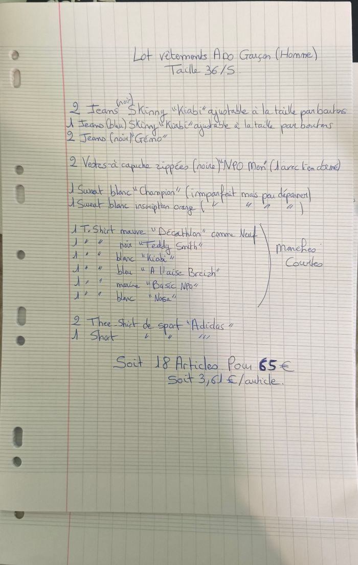 Lot de vêtements Ado homme taille S/36 - photo numéro 6