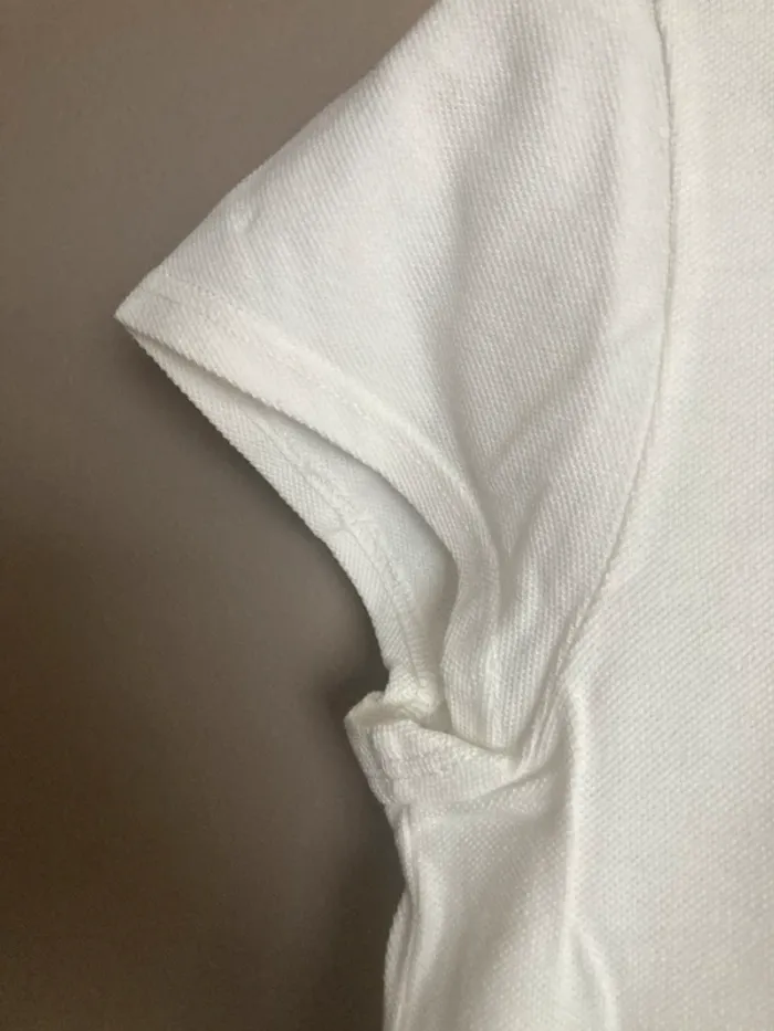 Lacoste polo femme vintage washed blanc taille 40 - photo numéro 9