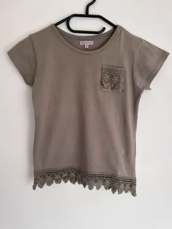 Tee-shirt kaki fille