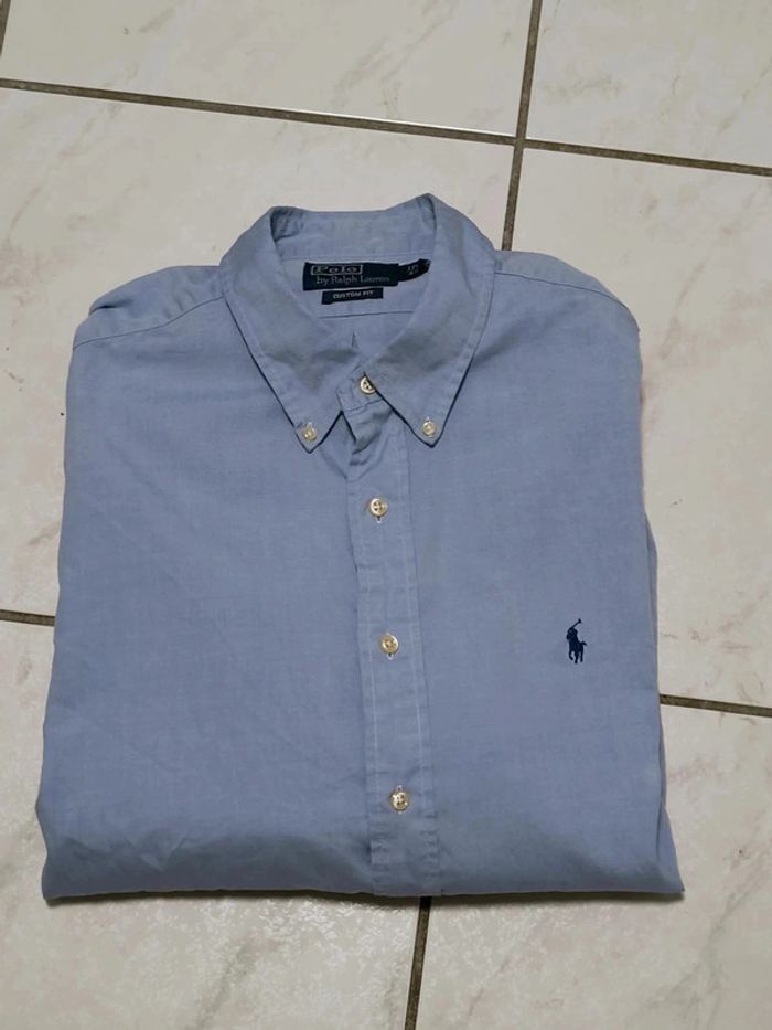 Chemise Ralph Lauren Custom Fit Bleu Clair Homme (Vintage / Y2K) - photo numéro 3