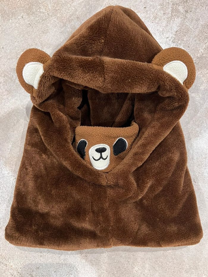 Lot de 2 bonnets / cagoules ourson pour enfants