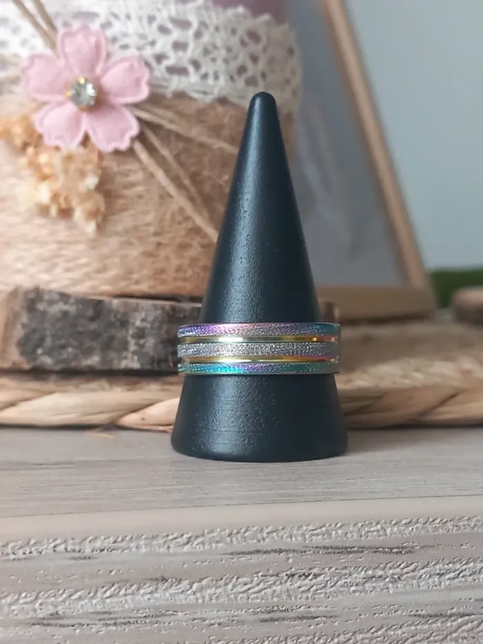 Bague en acier inoxydable taille 21 (66) - photo numéro 2