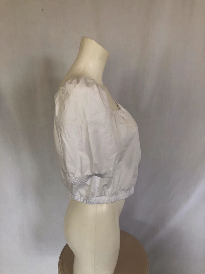 Haut manches courtes crop blanc H&M taille 42 très bon état - photo numéro 2