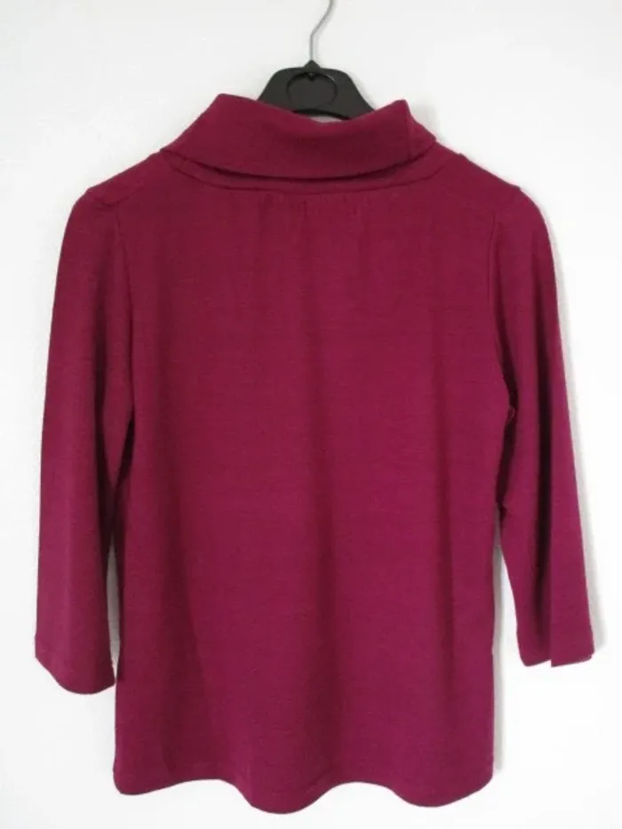 Pull prune col roulé manches 3/4 Jac Jac 38 NEUF - photo numéro 9