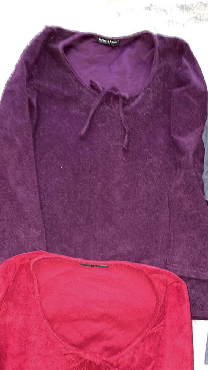 Lot de 4 haut manches longues en velours taille M - photo numéro 2