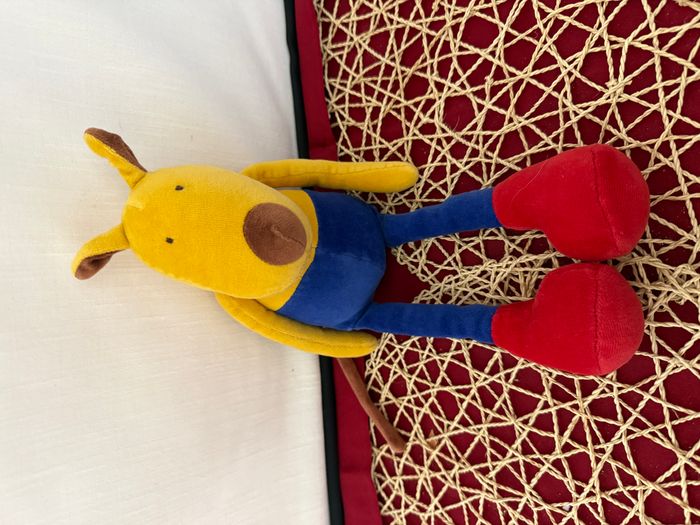 Doudou chien rouge bleu Commandant Ouaf MOULIN ROTY - photo numéro 4