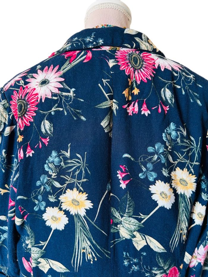 💙Joli blazer bohème marine fleuri multicolore🌸navy multicolored floral boho blazer💙 - photo numéro 5