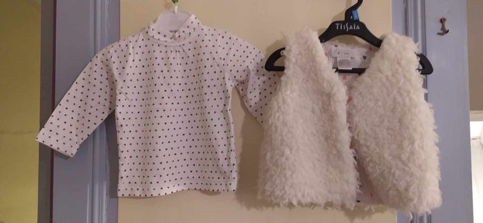 Lot gilet + haut 18 mois fille
