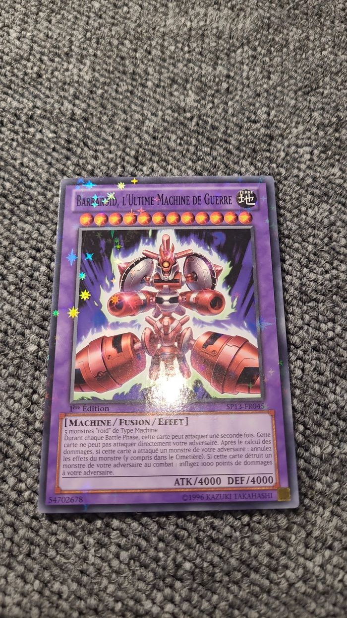 Carte yu gi oh  - Barbarie l'ultime machine de guerre  - starfoil rare 1996