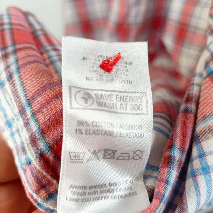 Chemise à carreaux rouges Topman style bûcheron coton élastane taille L  A1296 - photo numéro 8