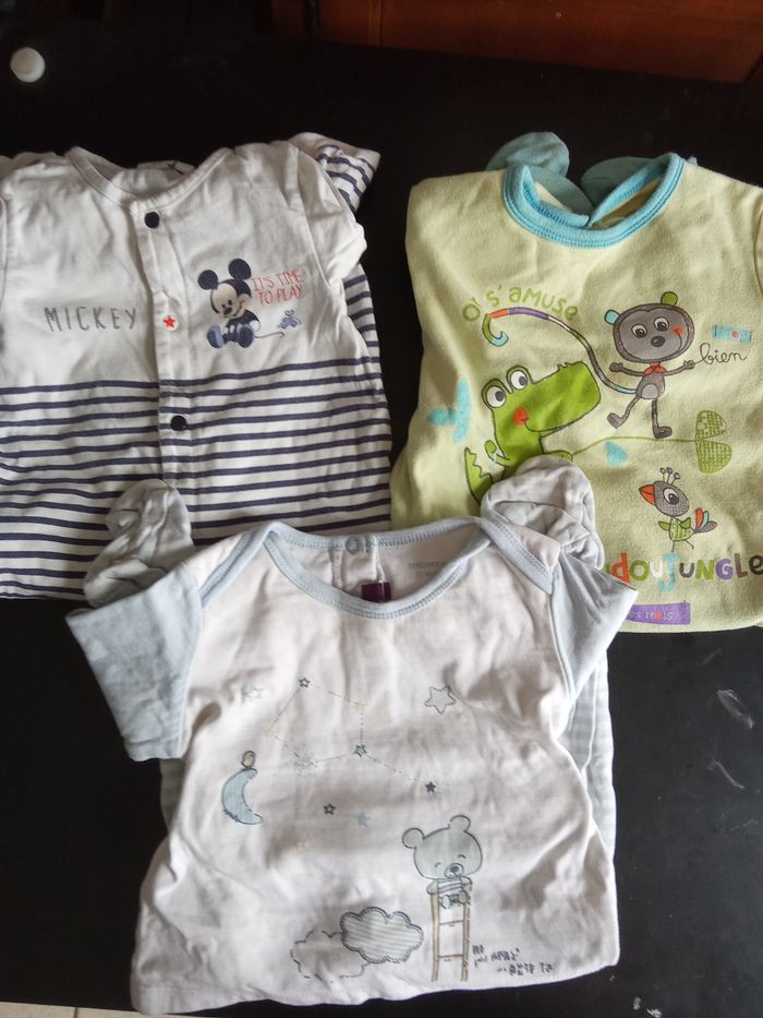 Lot de 3  pyjamas mi saison été garçon 12 mois, léger , orchestra, mickey - photo numéro 3