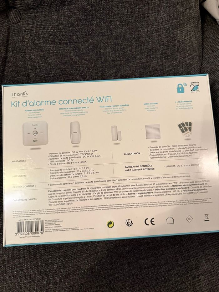 Kit d'Alarme Connecté Wi-Fi - Thank's Neuf - photo numéro 6
